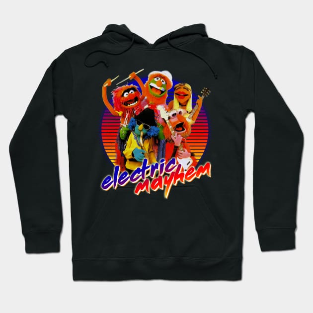 Electric Mayhem Dr. Teeth Retro Hoodie by Aldebaran